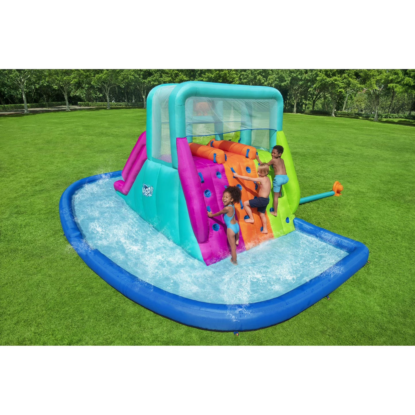 📦📦🌊 Triple Splash Course Inflatable Mega Water Park with Air Blower 🌞