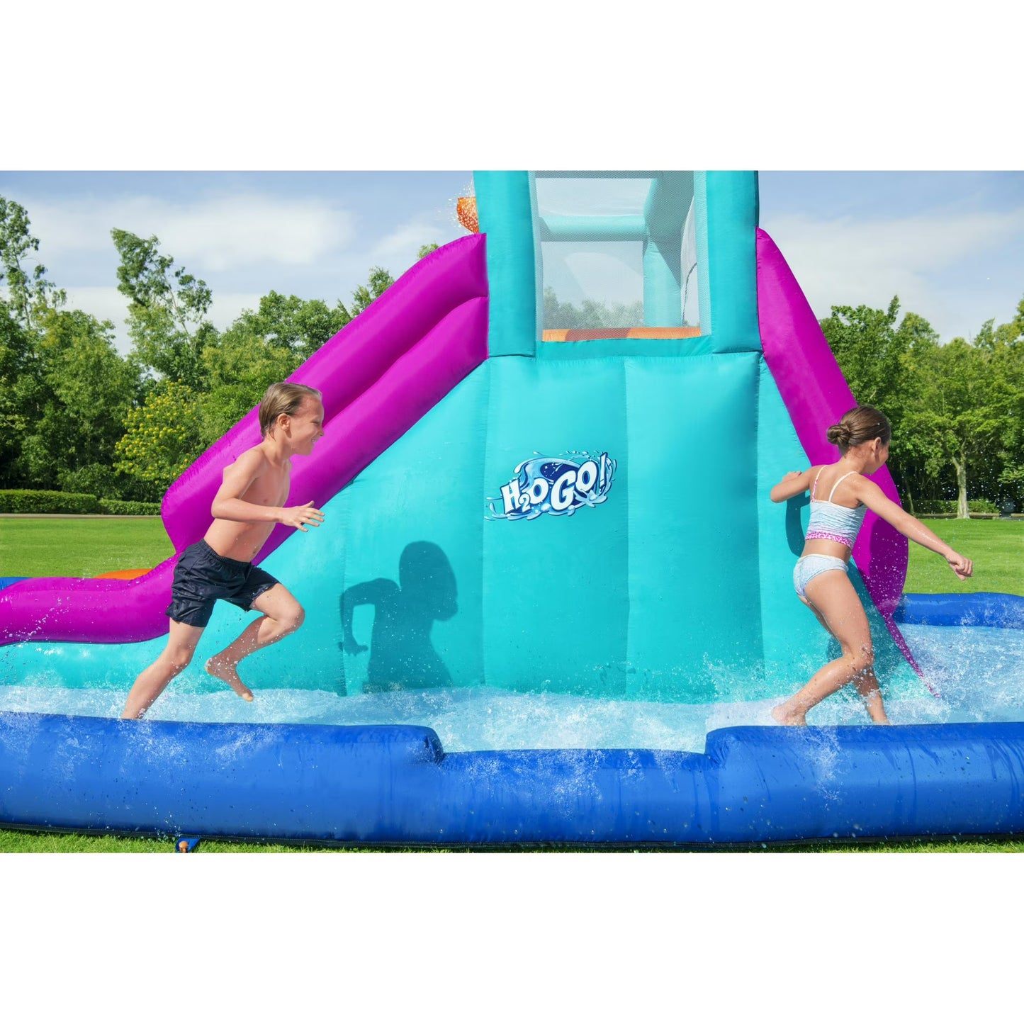 📦📦🌊 Triple Splash Course Inflatable Mega Water Park with Air Blower 🌞