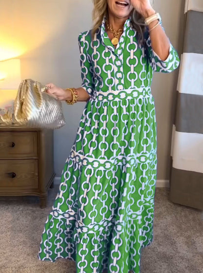 🔥Lapel Printed Dress (Almost Sold Out)