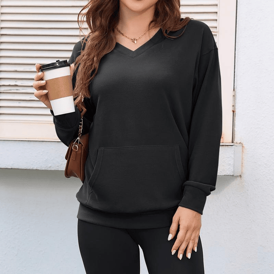 💥Women's Hatless V-Neck Hoodie with Pockets