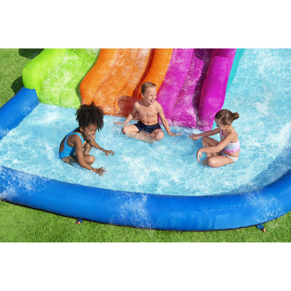 📦📦🌊 Triple Splash Course Inflatable Mega Water Park with Air Blower 🌞